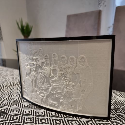 Lithophane Frame Stand curved Box Closed 3D model