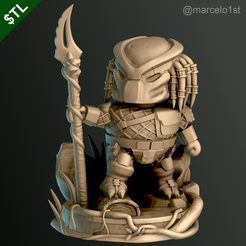 Predador_01.png 3D file The Hunter - Prey Cute Statue・3D printer model to download