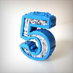 Vignette_chiffres_Ret_05.jpg Archivo STL gratis Steampunk número 5・Diseño por impresión en 3D para descargar
