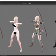 4c.png Elf Archer - Realistic Female Character - Blender UE5 Unity - 40 animations