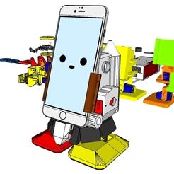MobBob2_Remix_-_3D_Design_Modeling_r01_01.jpg Archivo 3D gratis MobBob V2 Remix - Robot controlado por teléfono inteligente・Objeto imprimible en 3D para descargar