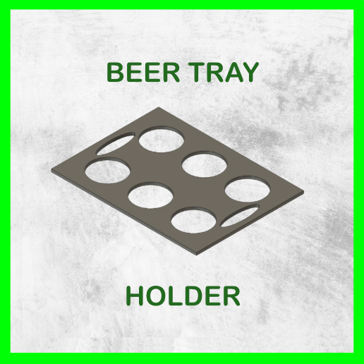 STL file BEER TRAY HOLDER FOR 6 BEERS・Template to download and 3D print