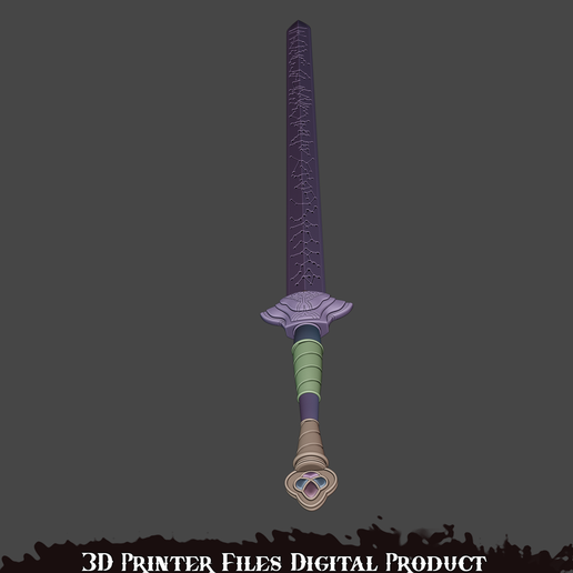 Espada De Cosplay De 63 Cm Impresa En 3D – Accesorio De Fantasía Con Colores Vibrantes Para Convenciones Y Coleccionistas