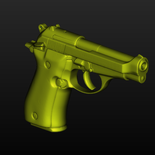 Beretta Model 81 .32 ACP - 1:1 STL Scan | CR-Scan Raptor | Axis-Aligned