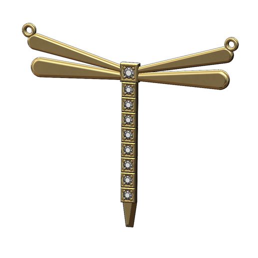 Diamond dragonfly pendant 3D print model - 3D model önizlemesi