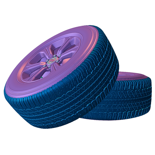 Car Wheel and Tire Set