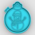 christmas-ornament-snowman_1.jpg рождественский орнамент снеговик - форма для фрэша - силиконовая коробка для форм