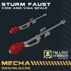 FOH-Mecha-Sturm-Faust-1.jpg 3D file Strum Faust missile in in 1/100 and 1/144 Scale・3D printer model to download
