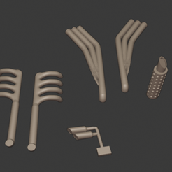 Exh.png 3D file Gaslands Exhaust Pipe Set・3D printable model to download