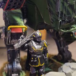 HELLDIVER WITH AUTOCANNON FIGURE HELLDIVERS 2