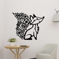 sample.jpg Download file Fox With Flower Decor • 3D printable template, SaracWallArt