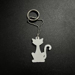 IMG-9885.jpg STL file Cat keychain (print in place)・3D print design to download