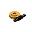 CD30İ40WSGK1.jpg Worm Gear - Center D. 30 mm - Ratio  35 & 40 - Worm with Shaft