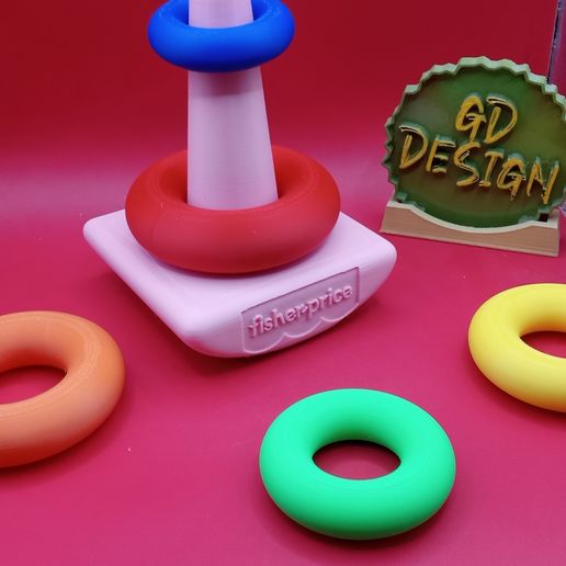 👶 Baby Stacking Toy Rock-A-Stack Rings with Roly-Poly Base・ STL File ...
