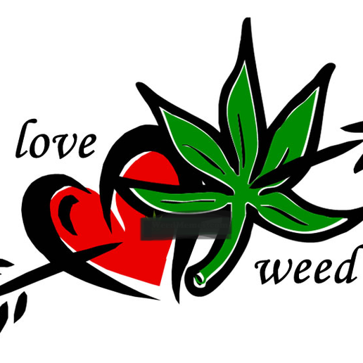 love weed keychain 3D model