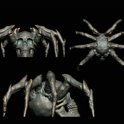 BPR_Render9.jpg Fichier STL Crâne d'araignée Halloween・Objet imprimable en 3D à télécharger
