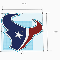 texans.png STL file Houston Texans Color Layered Football Logo with Keyhole for Wall Mounting・Design to download and 3D print