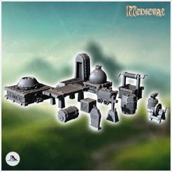1-PREM.jpg Fichier STL Ensemble d'accessoires de village médiéval avec puits et forge (10) - Moyen Âge Terre 28mm 15mm RPG Shire・Objet imprimable en 3D à télécharger