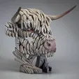 HighlandCowBustWhite2.webp БЮСТ БЫКА СКУЛЬПТУРА 3D МОДЕЛЬ ПЕЧАТЬ STL/OBJ/GLB