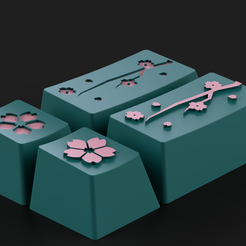 sakura-flower-keyacaps.png Sakura Flower Artisan Keycap set