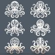 Cute-Octopus-Designs-Pack0006.jpg Милый осьминог - 12 декоративных рельефных моделей для лазерной 3D-печати с ЧПУ