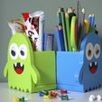 DSC_0078.jpg Free STL file Pen Box - Monster C・Object to download and to 3D print