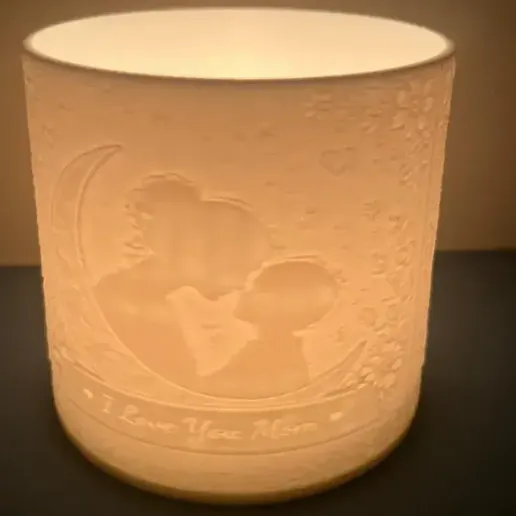 I love you mom - candle lit lamp