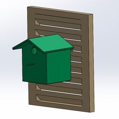 Birdhouse.jpg Free 3MF file Birdhouse (Window shutter mountable)・Object to download and to 3D print