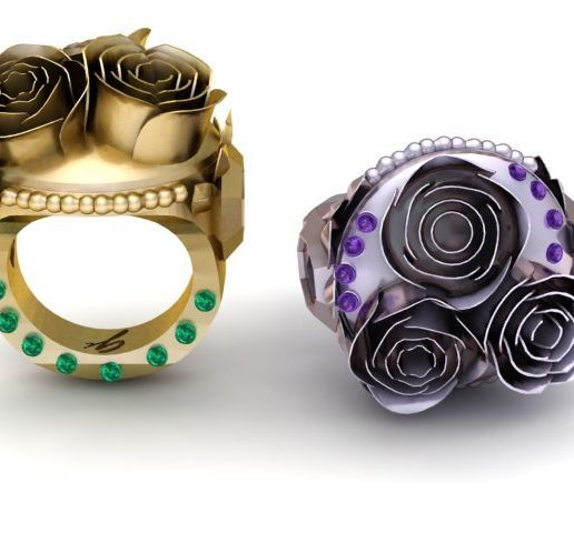 Luxury Floral Rose Gemstone Ring Designs