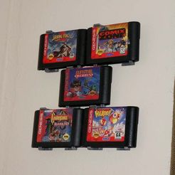 DSC03988.JPG Free STL file Sega Genesis Game Wall Hangers - Modular - Stackable・3D printer design to download