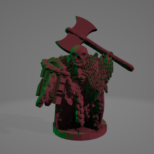 Headstone Wraith Big Axe Render.png STL file Headstone Wraith With Big Axe・Template to download and 3D print, Ellie_Valkyrie