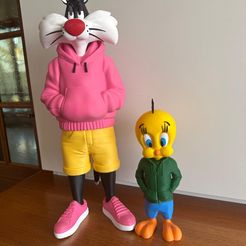 Sylvester Cat Urban Vibes  with Hoodie ( MULTIPARTS AND 3MF )