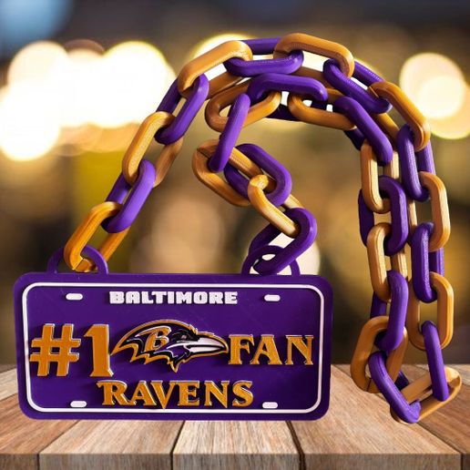 CADENA PLACA FAN #1 BALTIMORE RAVENS NFL