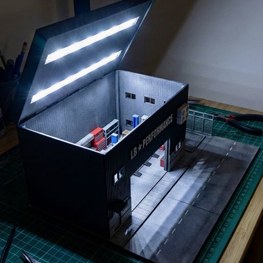 🚗 The Liberty Hangar | 1/64 Scale JDM Industrial Garage Diorama