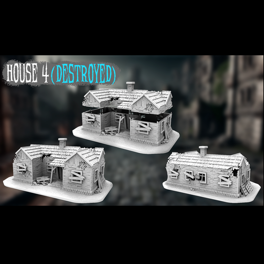 Ruined Classical House 4 (28 mm and 32 mm ) 3D model