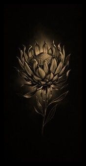 Onyx Protea Lithophane Wall Art Panel - 3D Printable Backlit Botanical Art, LED Light Panel Decor