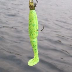 4.JPG STL file ONEUP SHAD 4" LURE・3D printing model to download