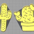 rosa cortante.png Two Cactus Cookie cutter