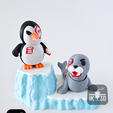2-Flexi-Mini-Toy-Animal-Fidget-Toy-STL-Penguin-Sea-Lion-Kechain.png Mini Flexi Bundle - Killer Penguin + Sea Lion + Diorama