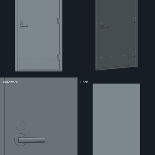 Rooftop Exit Door V1 — 1/12 Scale Steel Door & Frame