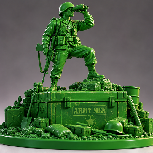 Green Army Toy Soldier – Binoculars | STL