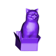 loubie_cat_in_box_v8_100mm.stl STL-Datei Schrodinky! Britisch-Kurzhaar-Katze in einer Box sitzend (einfache Extrusionsversion) kostenlos・3D-druckbares Modell zum herunterladen, loubie