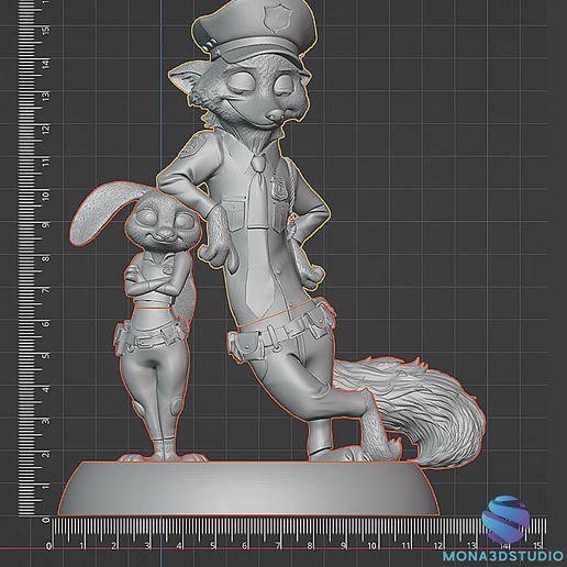 1.jpg Zootopia 2 Diorama 3D (Qualidade Premium) - Judy & Nick Cops STL para impressão