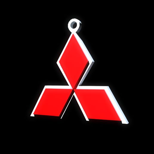 🔑 Key ring Mitsubishi 2 parts・ STL File for 3D printing・Cults