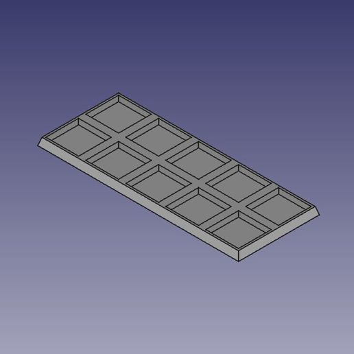 20mm-to-25mm-5x2.jpg Base de regimiento ampliada de 5x2 para usar tus miniaturas de 20 mm en la nueva base de 25 mm de Older World / Imanes opcionales