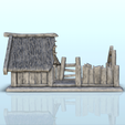 60.png Ruins of destroyed medieval house with thatched roof (9) - Warhammer Age of Sigmar Alkemy Lord of the Rings War of the Rose Warcrow Saga