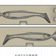 b- 6 Me Q-O- R- B- Paddle Tail Soft-Plastic Shad Injection Mold (2 piece hinge)