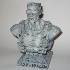 1484815617339959073256.jpg Free STL file Duke nukem Bust (3Dscan)・3D printer design to download