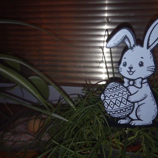 2-bunny.jpg 🐣 [conejito con corona de flores] | Decoración de Pascua minimalista ED-004