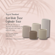 Cover-7.png 9cm Wide Base, Cylinder Vase STL File - Digital Download -5 Sizes- Homeware, Minimalist Modern Design